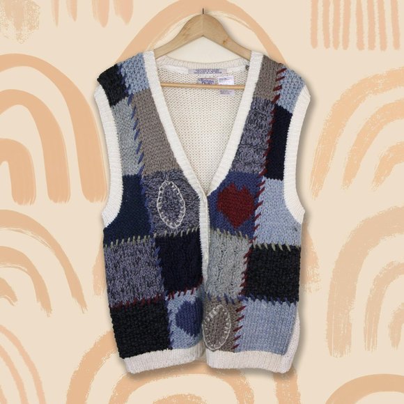Vintage Hand Knit Grandma Sweater Vest 